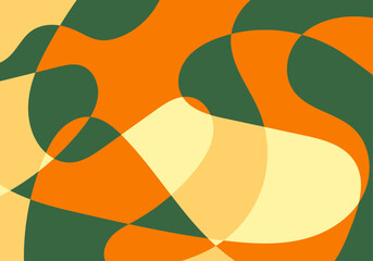 Fondo ondulado y curvo naranja, verde y amarillo
