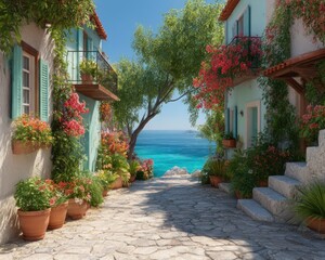 Picturesque Mediterranean alleyway