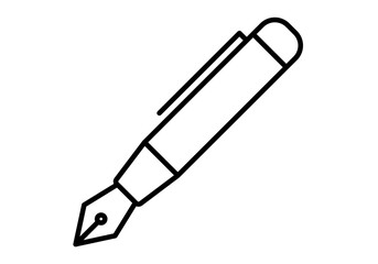 Icono negro de pluma en fondo blanco