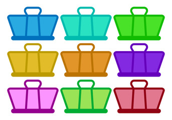 Hoja de iconos de pinzas de varios colores