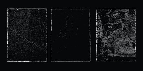 Grunge textures set. Collection of vector overlay, distress, textures .Simply Place texture over any Object to Create grunge,splattered ,dirty effect .
