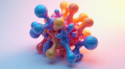 Abstract colorful molecular cluster organic amorphous