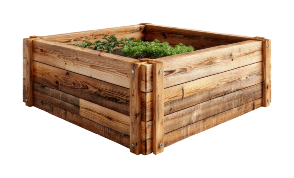 Building a raised garden bed backyard diy project gardening tips isolated on transparent background, png
