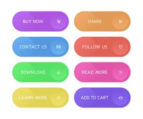 Obraz premium Colorful CTA button set.