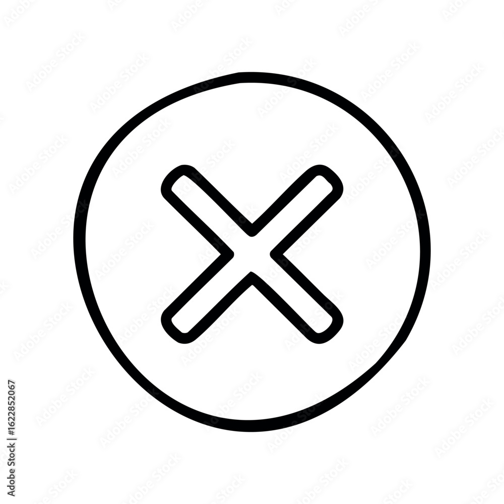 Poster simple black and white cross symbol on a white background – stock vector icon in line style