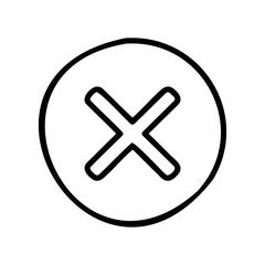 Obraz premium Simple black and white cross symbol on a white background – stock vector icon in line style