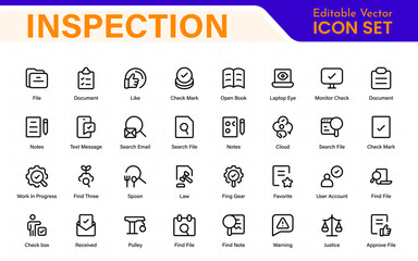 Inspection icon in filled, thin line, outline, and stroke style. Vector illustration of two colored and black inspection vector icon designs can be used for mobile, web.