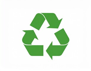 Fototapeta premium Classic Green Recycle Triangle Symbol Isolated