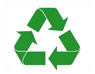Obraz premium Flat Green Recycling Symbol in Triangle Shape