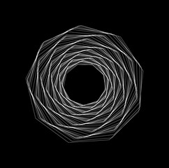 Abstract Polygonal Spiral in Y2K Aesthetic