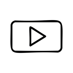 Bold play button icon in a simplified design &ndash; stock vector icon in line style