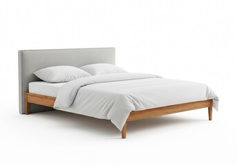 bed on white background isolated