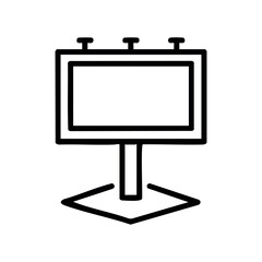 Blank billboard on stand isolated – stock vector icon in line style