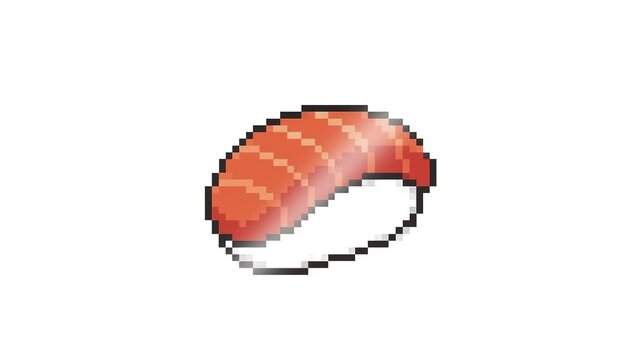 Sushi piece, pixel art animation food