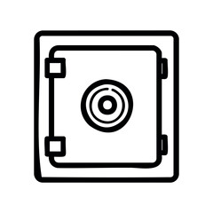 Secure metal safe with combination lock &ndash; stock vector icon in line style