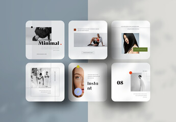 Social Media Mockup of 6 Square Posts