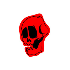 Skull head sticker