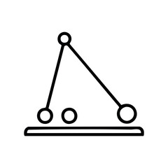 Simple geometric balance: triangle with three circles on line &ndash; stock vector icon in line style