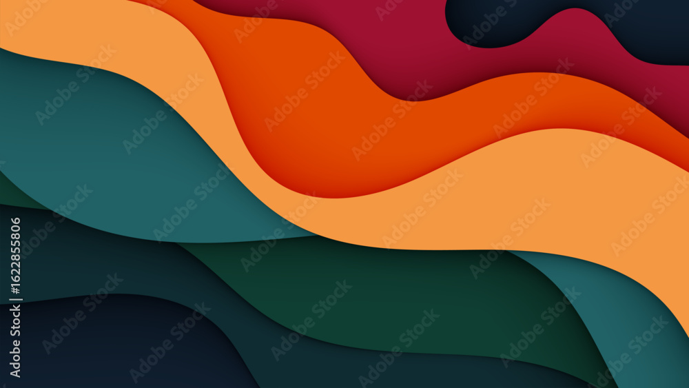 Poster abstract waves in vibrant colors create a dynamic and modern background