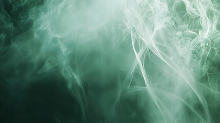 Abstract Green Smoke Swirls Texture Background