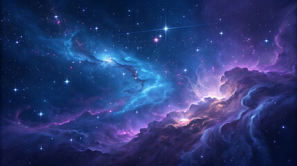 A mesmerizing nebula in deep space with stars and cosmic dust clouds