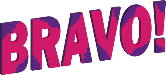 BRAVO text effect in Gradient colour 