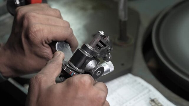 diamond polishing and manufacturing closeup and micro view of diamond 
