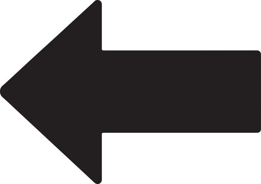 Simple Black Arrow Pointing Left With Rounded Edges Design Symbol Directional Guide Navigation Signage Modern Minimalist Art