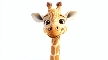 Obraz premium Close-up of a cartoon giraffe's face.