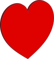 red heart on white background