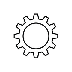 Black and White Line Drawing of Cogwheel with Twelve Teeth Representing Mechanical Precision and Torque Transfer
