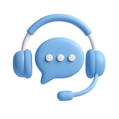 Customer Service 3D Icon: A stylized 3D icon represents customer service, featuring a headset and a speech bubble, symbolizing communication and support.