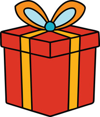 gift box icon on transparent background