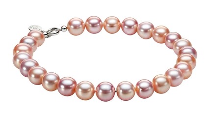 Obraz premium Elegant oval shaped freshwater pearls bracelet with silver clasp