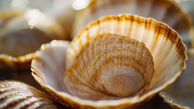 A collection of shells on a surface