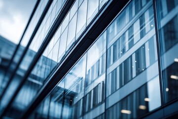 Fototapeta premium Modern glass office building facade
