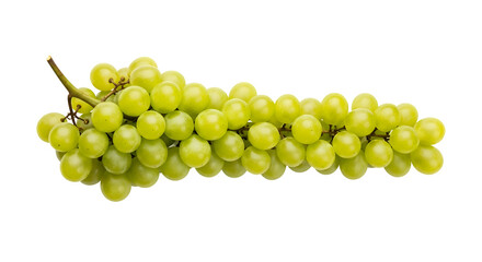 Close-up Captures Bunch of Green Grapes, Displaying Freshness and Natural Beauty on Black Backdrop