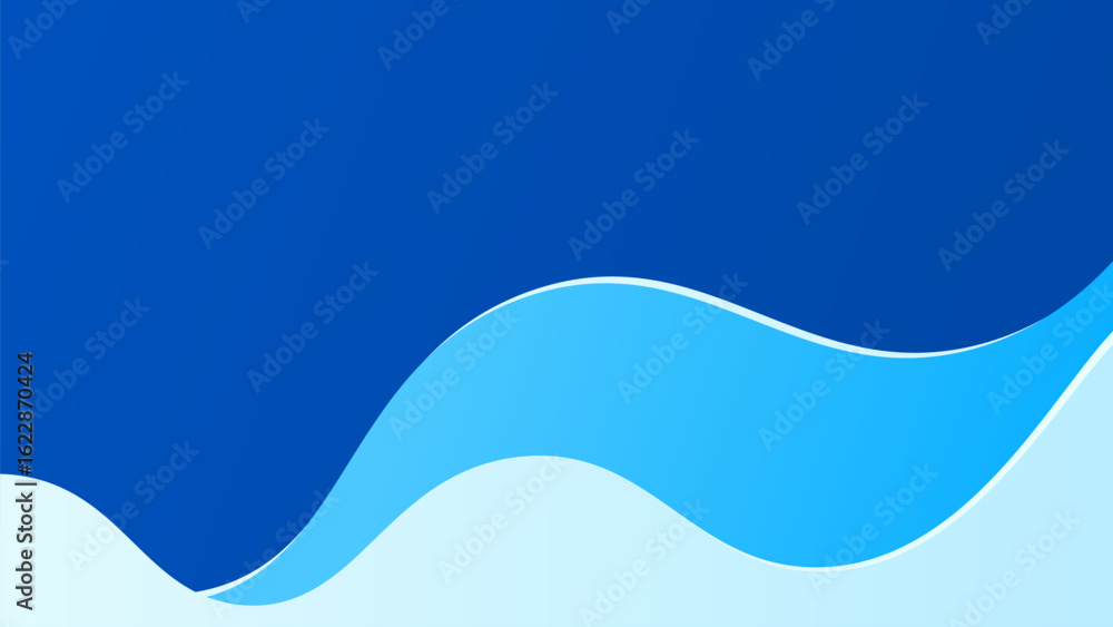 Aufkleber blue wave abstract background with smooth curves and gradient tones