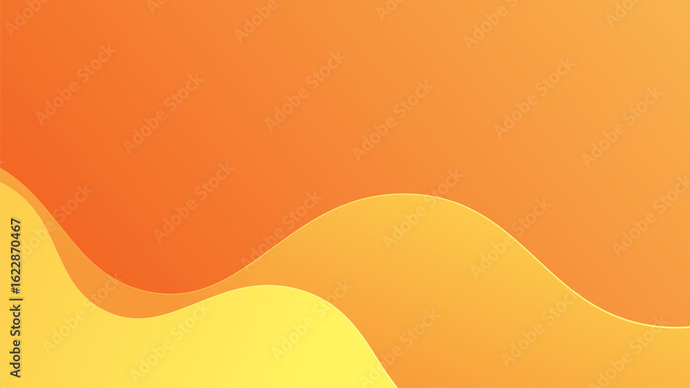 Poster orange background abstract with dynamic waves