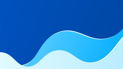 Blue wave abstract background with smooth curves and gradient tones