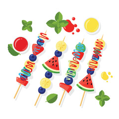 Colorful Fruit Skewers