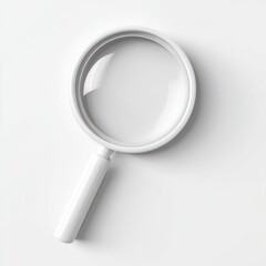 White magnifying glass on a white background