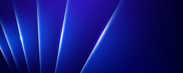 Abstract blue background with diagonal glowing lines and shadows