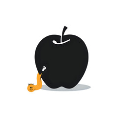 A Tiny Worm and a Giant Apple: Minimalist Illustration