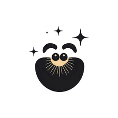 Celestial Sun and Moon Design: Dark Abstract Art