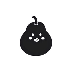 Cute Dark Cartoon Pear Character Design: Minimalist Vector Illustration