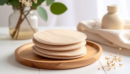 Hand made napkins for luxurious hotel on minimalist background