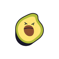Grumpy Avocado: A Hilarious Fruit Illustration