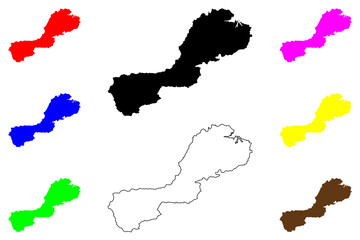 Matsusaka city (Japan, Nihon-koku or Nippon-koku, Kansai region) map vector illustration, scribble sketch Matsusaka-shi map