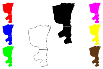Misato city (Japan, Nihon-koku or Nippon-koku, Kanto region) map vector illustration, scribble sketch Misato-shi map